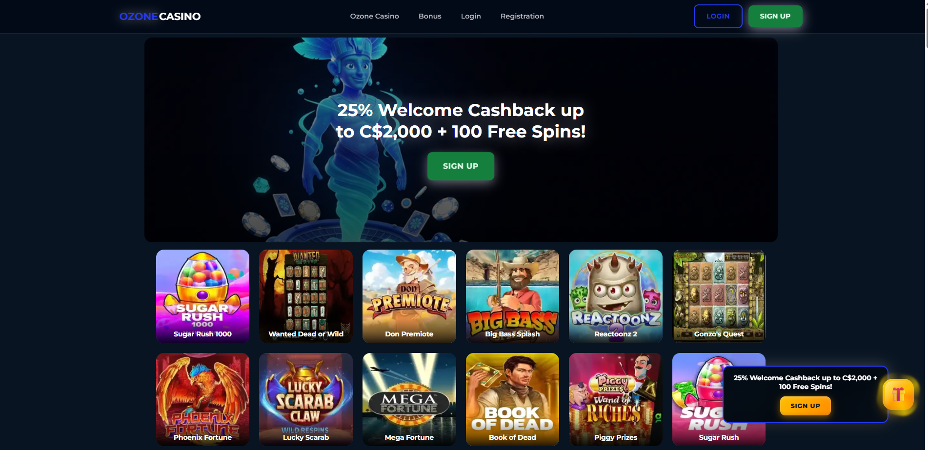 Ozoon sportsbook interface captured during the account test